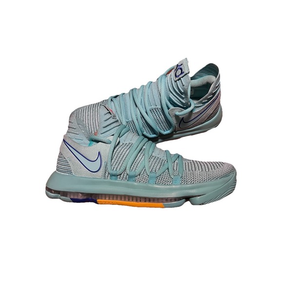 Size 9.5 - Nike KD 10 City Edition 2 Turquoise Kevin Durant 897815-300 Excellent - Picture 1 of 10